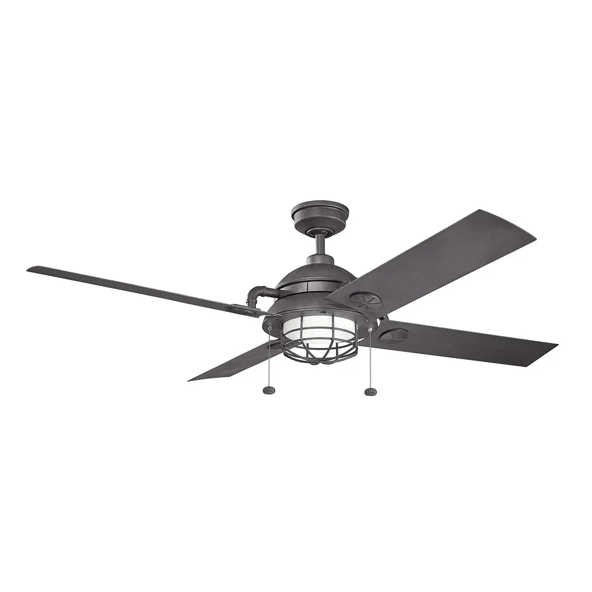 Kitchler 65" Maor Patio LED Fan - Distressed Black